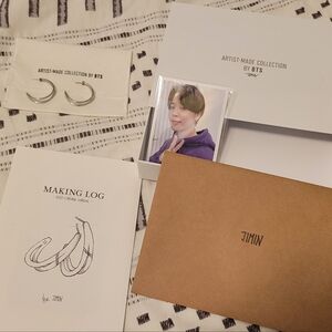 BTS JIMIN Artist Made Collection Red Carving Earring FULL SET 925 Silver HYBE